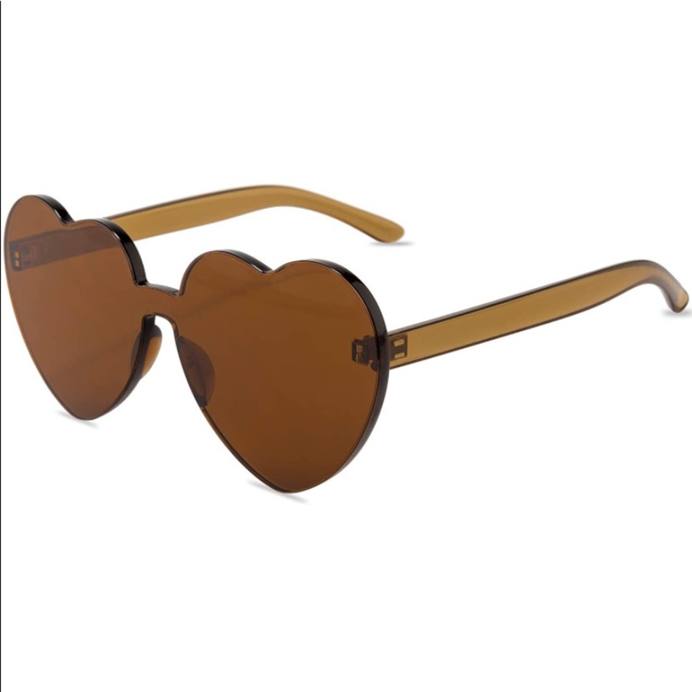 NEW BROWN HEART SUNGLASSES